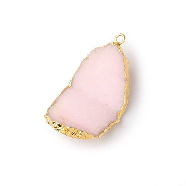 32x19mm Gold Leafed Pink Concave Drusy Pendant 1 focal piece (ONLINE ORDER ONLY)