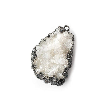 32x22mm Black Gold Leafed Calcite Mineral Crystal Pendant 1 piece (ONLINE ORDER ONLY)