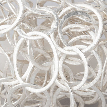 32x24mm and 21mm Silver plated Brushed Oval and Round Link Chain by the foot (ONLINE ORDER ONLY)