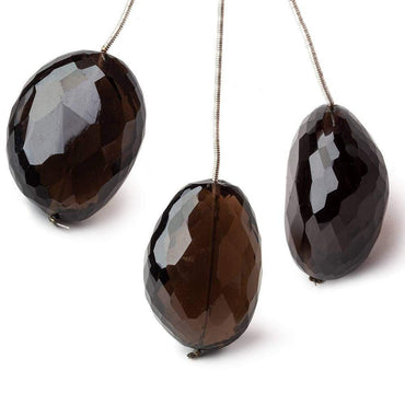 32x25-35x25mm Smoky Quartz Faceted Nugget Focal Bead 1 piece (ONLINE ORDER ONLY)
