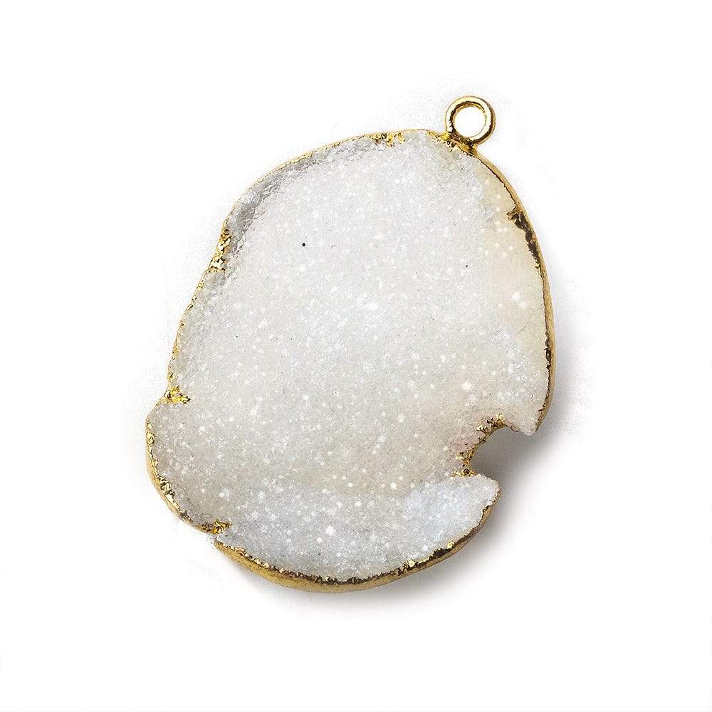32x25x11mm Gold Leafed White Concave Drusy Focal Pendant 1 piece (ONLINE ORDER ONLY)