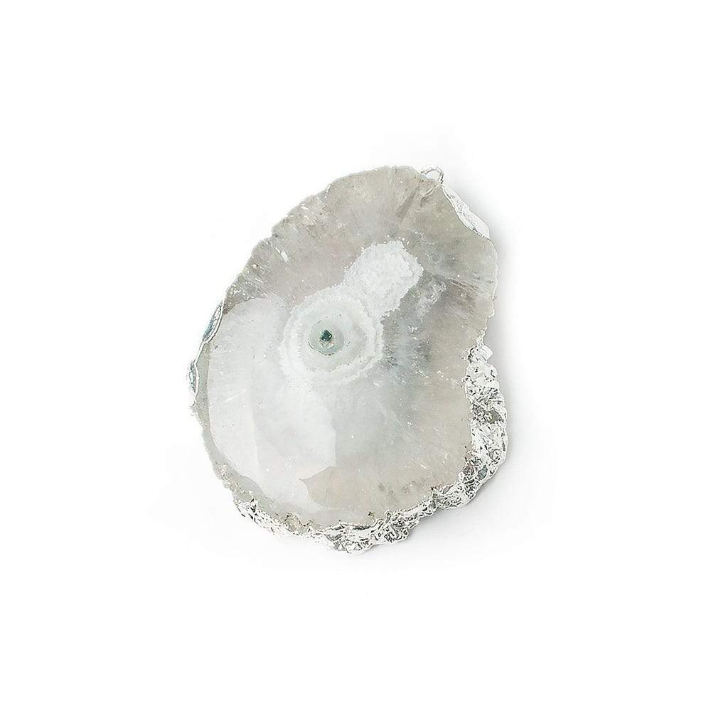 32x26mm Silver leafed Solar Quartz Slice Pendant 1 piece (ONLINE ORDER ONLY)