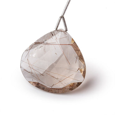 32x30.5mm Rutilated Quartz Faceted Heart Focal Bead 1 piece (ONLINE ORDER ONLY)