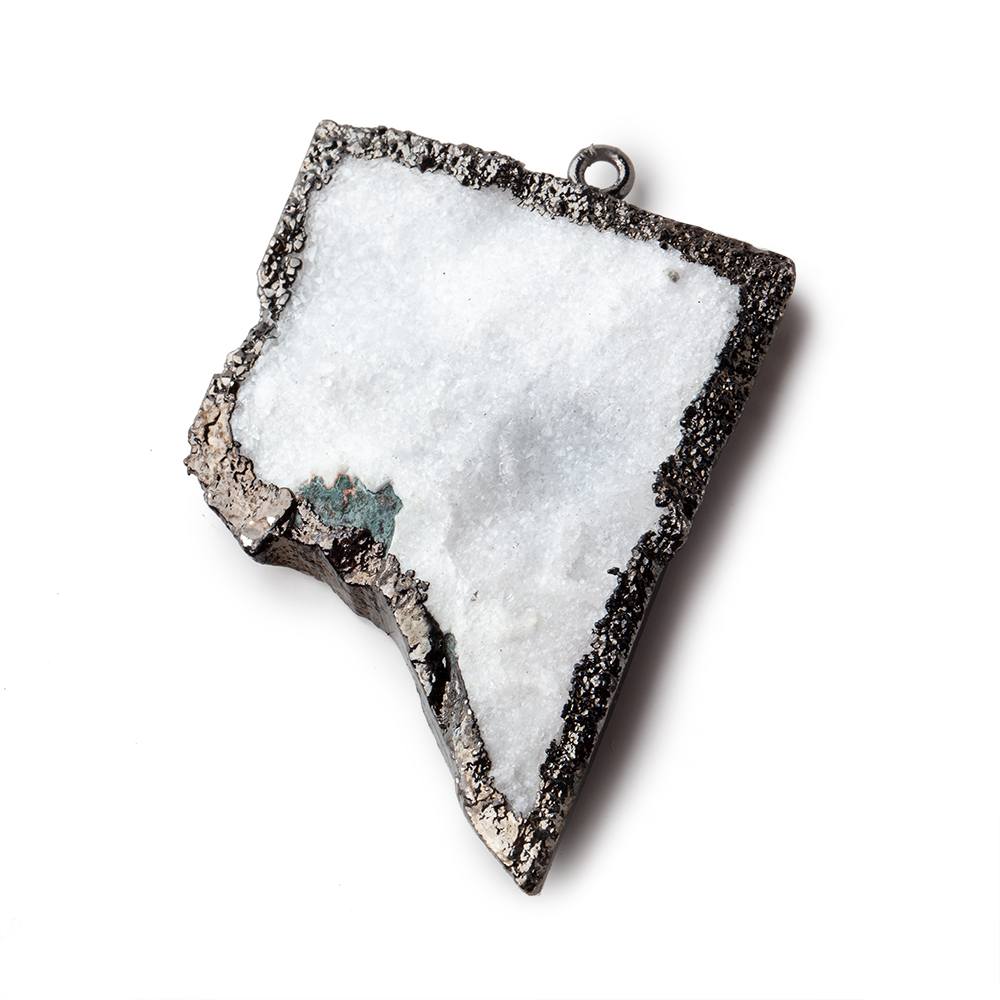 32x32mm Black Gold Leafed White Drusy Freeform Pendant 1 piece (ONLINE ORDER ONLY)