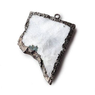 32x32mm Black Gold Leafed White Drusy Freeform Pendant 1 piece (ONLINE ORDER ONLY)