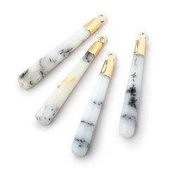 32x5-38x7mm Gold Leafed Dendritic Opal Pear Pendant 1 focal piece (ONLINE ORDER ONLY)