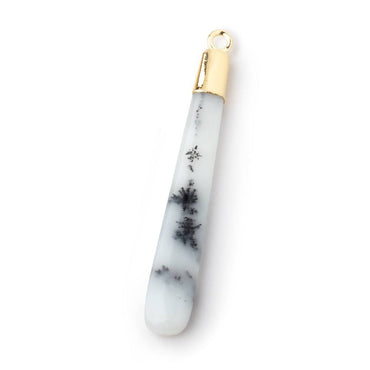 32x5-38x7mm Gold Leafed Dendritic Opal Pear Pendant 1 focal piece (ONLINE ORDER ONLY)