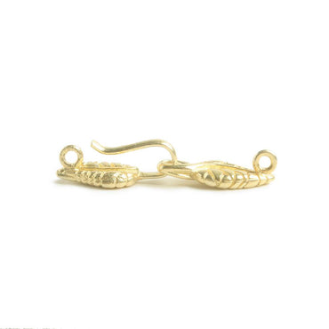 32x7mm Vermeil Leaf Hook Clasp 1 piece (ONLINE ORDER ONLY)