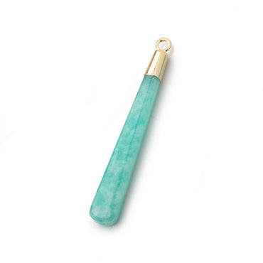 33-39mm Gold Leafed Amazonite Pear Pendant 1 focal piece (ONLINE ORDER ONLY)
