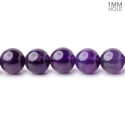 8mm Amethyst Plain Round Beads 14.5 inch 48 pieces 1mm hole A (ONLINE ORDER ONLY)