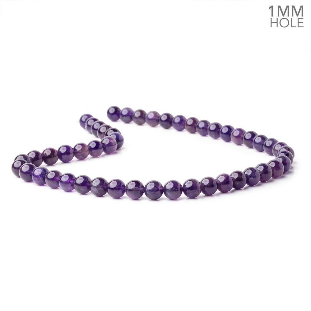 8mm Amethyst Plain Round Beads 14.5 inch 48 pieces 1mm hole A (ONLINE ORDER ONLY)
