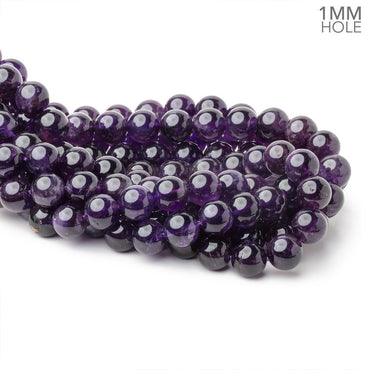 10mm Amethyst Plain Round Beads 15 inch 37 pieces AA 1mm Hole (ONLINE ORDER ONLY)