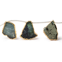 20x11-23x16mm Gold Leaf Tourmaline Natural Crystal Slice Beads 7 pieces (ONLINE ORDER ONLY)