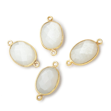 17x13mm Vermeil Bezel White Moonstone Faceted Oval Connector 1 piece (ONLINE ORDER ONLY)