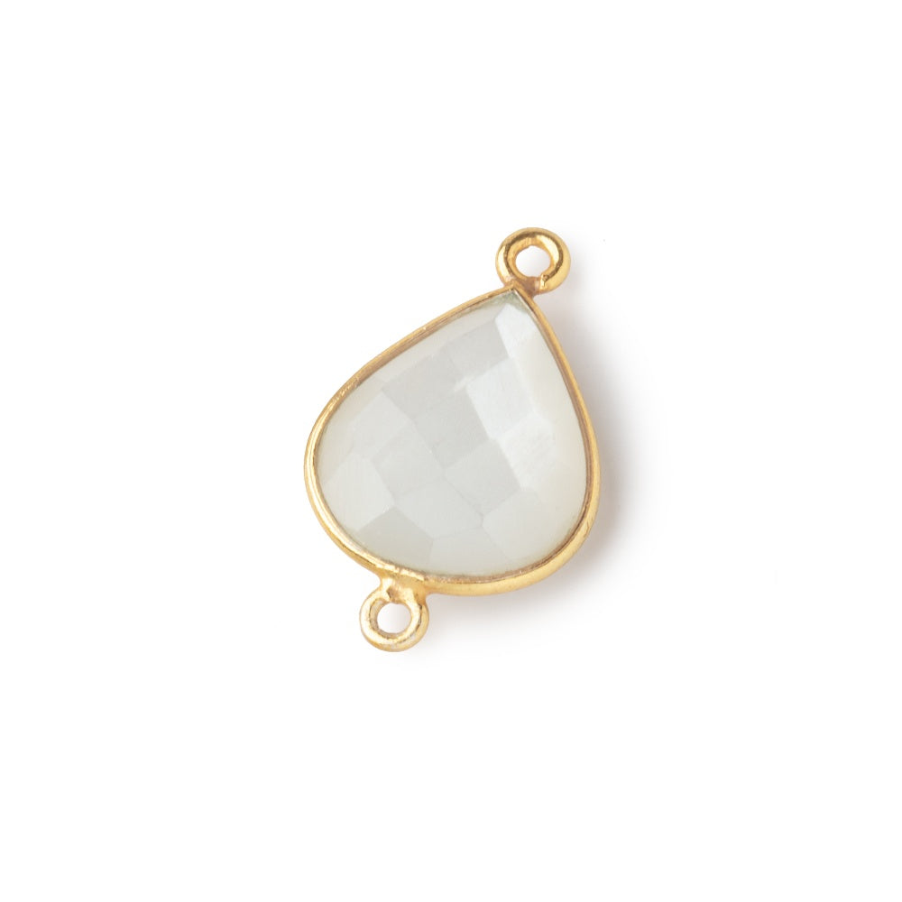 16x14mm Vermeil Bezel White Moonstone faceted pear Connector 1 piece (ONLINE ORDER ONLY)