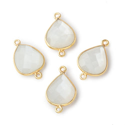 16x14mm Vermeil Bezel White Moonstone faceted pear Connector 1 piece (ONLINE ORDER ONLY)
