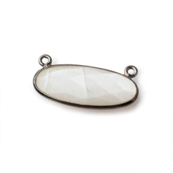 28x11.5mm Black Gold .925 Bezel White Moonstone Oval East West Connector 1 piece (ONLINE ORDER ONLY)