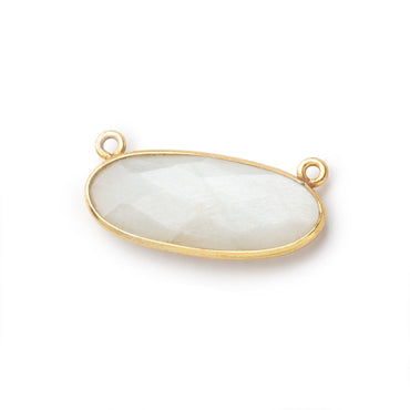 28x11.5mm Vermeil Bezel White Moonstone Oval East West Connector 1 piece (ONLINE ORDER ONLY)