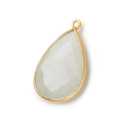 26x17mm Vermeil Bezel White Moonstone faceted pear Pendant 1 piece (ONLINE ORDER ONLY)