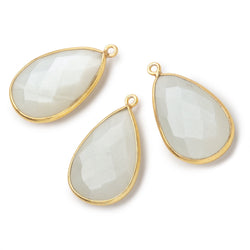 26x17mm Vermeil Bezel White Moonstone faceted pear Pendant 1 piece (ONLINE ORDER ONLY)