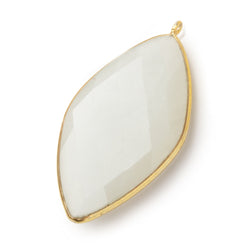 44x25mm Vermeil Bezel Beige Moonstone faceted kite Pendant 1 piece (ONLINE ORDER ONLY)