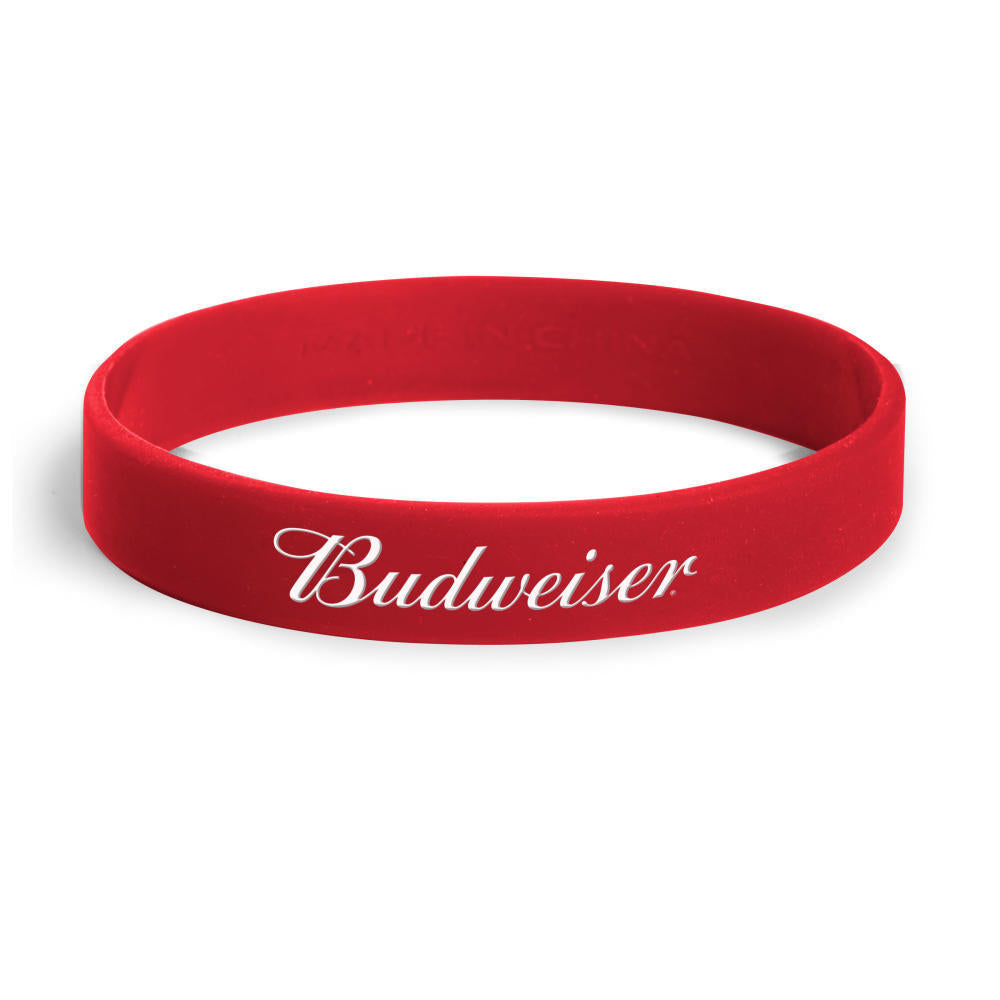 Budweiser Wristband Red Silicone Band w/ White Lettering Anheuser-Busch Product (Online Only)