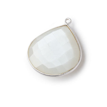 26x26mm Silver .925 White Moonstone faceted heart Pendant 1 piece (ONLINE ORDER ONLY)