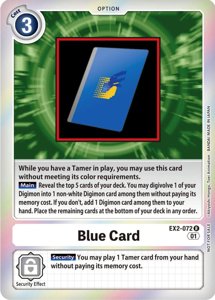 Blue Card [EX2-072] (Event Pack 4) [Digital Hazard Promos] (ONLINE ORDER ONLY)