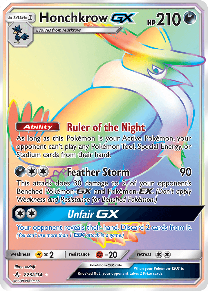 Honchkrow GX (223/214) [Sun & Moon: Unbroken Bonds] (Online Only)