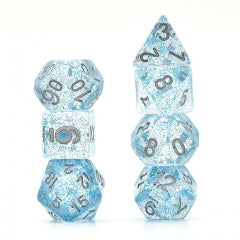 Blue Glitter Stars Dice Series 7-Dice Set (Online Only)