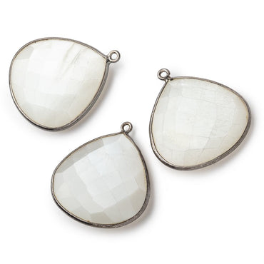 26x26mm Black Gold .925 White Moonstone faceted heart Pendant 1 piece (ONLINE ORDER ONLY)