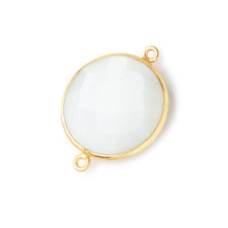 22mm Vermeil Bezeled White Moonstone Coin Focal Bead Connector 1 piece (ONLINE ORDER ONLY)