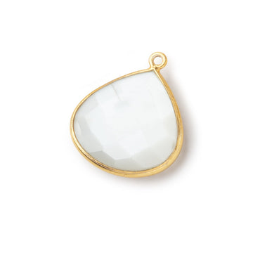 22x22mm Vermeil Bezeled White Moonstone Heart Pendant 1 piece (ONLINE ORDER ONLY)