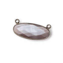 28x11.5mm Black Gold .925 Bezel Chocolate Brown Moonstone Oval East West Connector 1 piece (ONLINE ORDER ONLY)