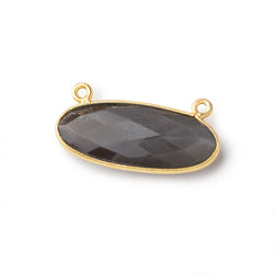 28x11.5mm Vermeil Bezel Platinum Grey Moonstone Oval East West Connector 1 piece (ONLINE ORDER ONLY)