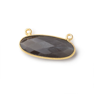 28x11.5mm Vermeil Bezel Platinum Grey Moonstone Oval East West Connector 1 piece (ONLINE ORDER ONLY)