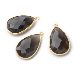 26x17mm Vermeil Bezel Platinum Grey Moonstone faceted pear Pendant 1 piece (ONLINE ORDER ONLY)