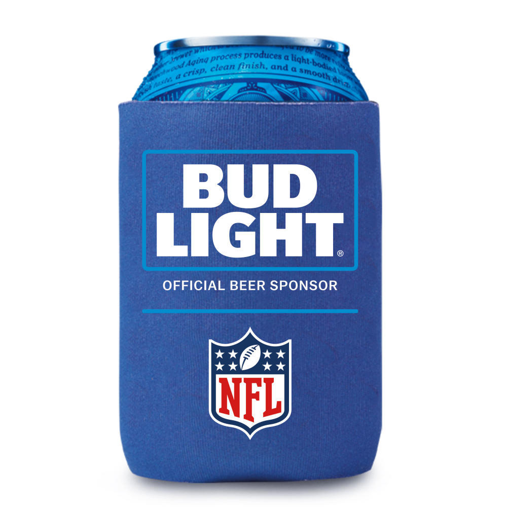 Blue Bud Light NFL Cooler Fits 12 oz Aluminum Can Coozie Official Beer Sponsor (Online Only)