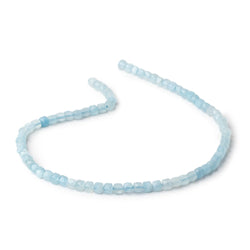 4mm Aquamarine micro faceted cubes 12.5 inch 74 pieces A (ONLINE ORDER ONLY)