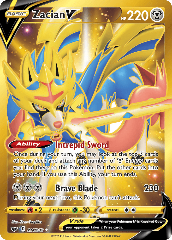 Zacian V (211/202) [Sword & Shield: Base Set] (Online Only)
