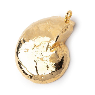 33.5x28mm Gold Leafed Ammonite Fossil Pendant 1 focal piece (ONLINE ORDER ONLY)