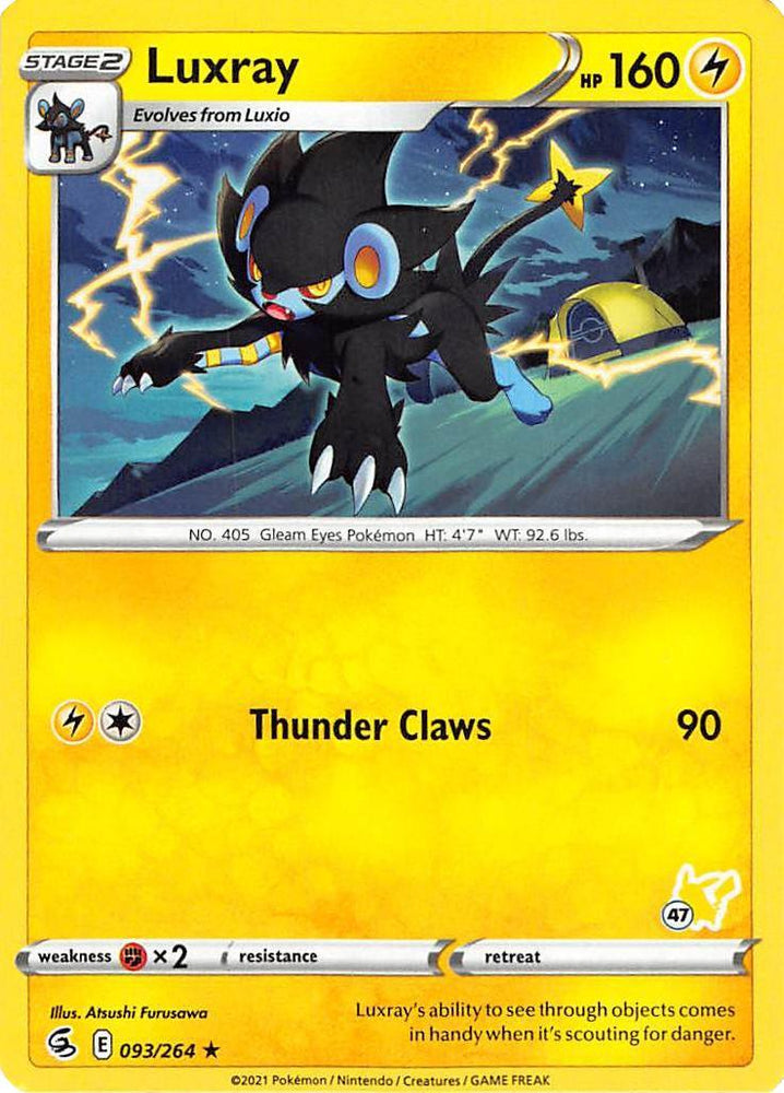 Luxray (093/264) (Pikachu Stamp #47) [Battle Academy 2022] (Online Only)