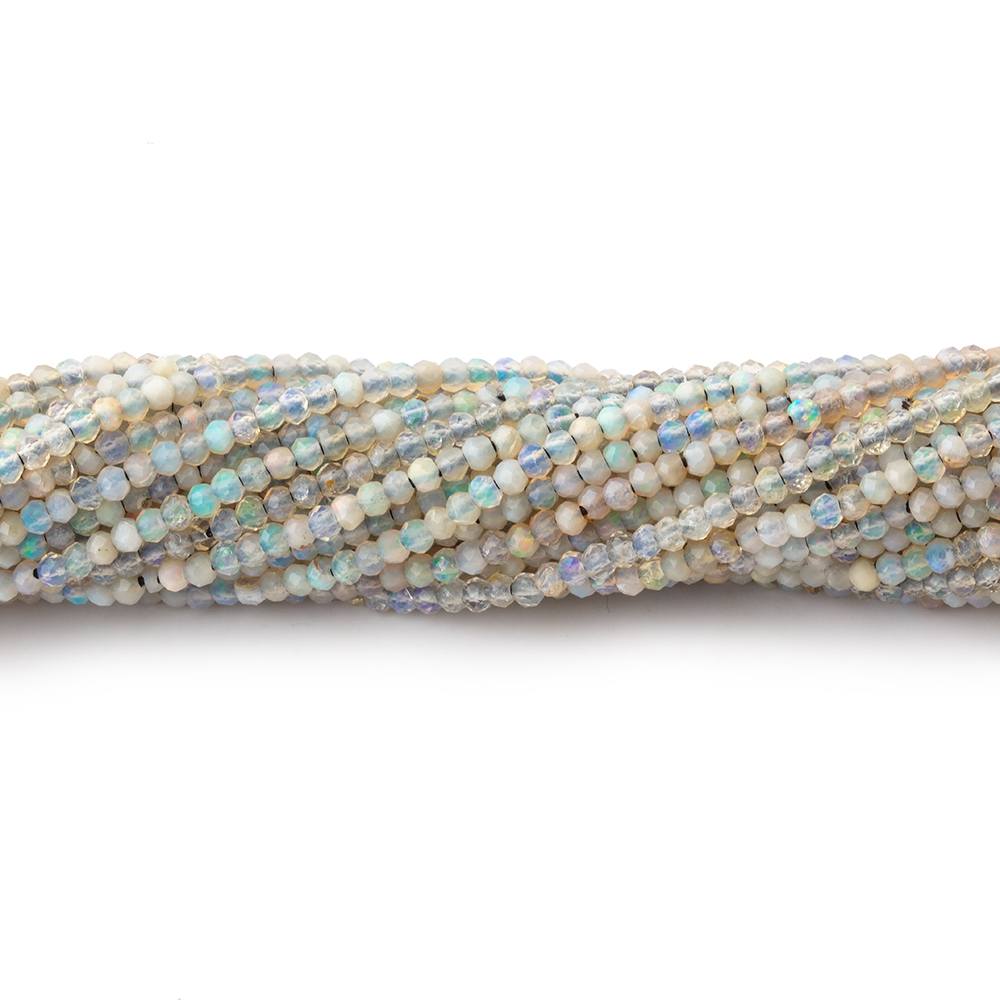 1.8mm Translucent Grey Australian Opal micro faceted rondelle beads 12.5 inch 220 pieces (ONLINE ORDER ONLY)