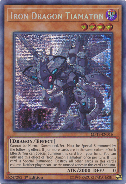 Iron Dragon Tiamaton [MP19-EN016] Prismatic Secret Rare (ONLINE ORDER ONLY)