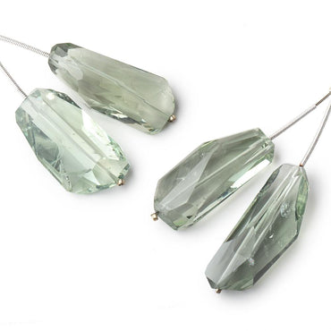 21-28mm Prasiolite Faceted Nugget Focal Beads Set of 2 pieces (ONLINE ORDER ONLY)