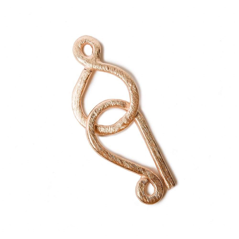 33x13mm Rose Gold plated Silver Hook and Eye Clasp 1 piece Brushed (ONLINE ORDER ONLY)