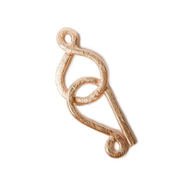 33x13mm Rose Gold plated Silver Hook and Eye Clasp 1 piece Brushed (ONLINE ORDER ONLY)