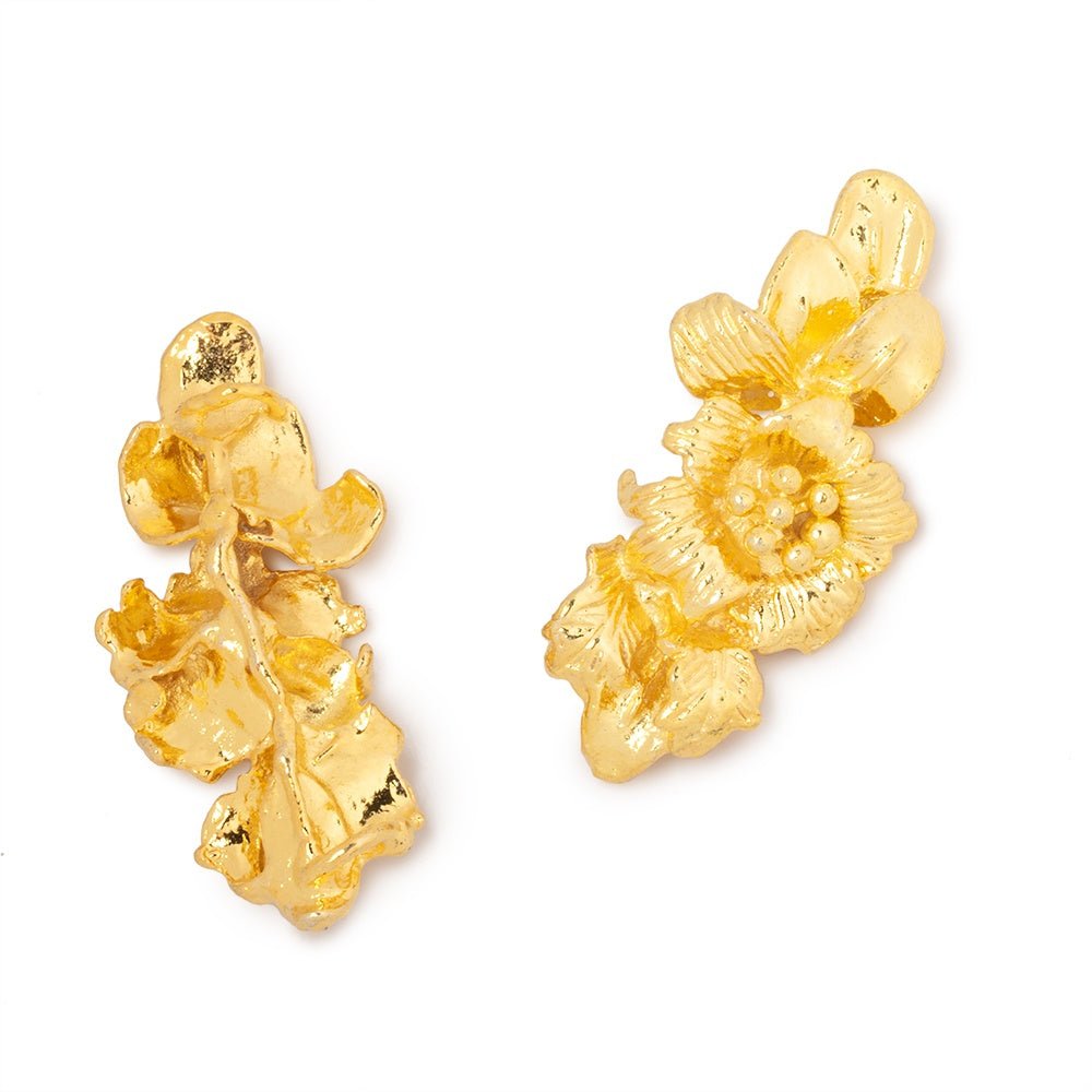 33x15mm Hibiscus Flower Slider Charm Set of 2 pieces (ONLINE ORDER ONLY)