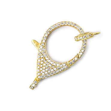 33x17mm Vermeil Pave CZ Lobster Clasp with CZ Ring 1 piece (ONLINE ORDER ONLY)