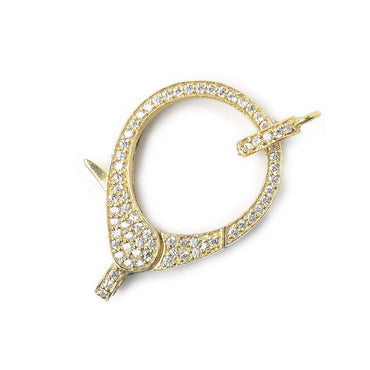 33x18mm Vermeil Pave CZ Lobster Clasp with CZ Ring 1 piece (ONLINE ORDER ONLY)
